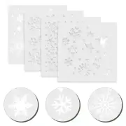 4 Pcs Painting Template Christmas Snowflake Stencil Cookie Stencils