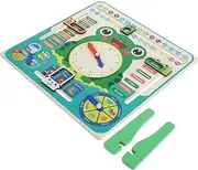 BCOATH Wooden Frog Clock Boys and Girls Learning Tool Interactive Calendar Cognitive Development Toy Teaching Aid for Boys and Girls