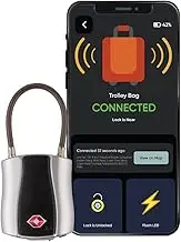 tag8 Dolphin Bluetooth Smart Padlock - Bag, Luggage, and Suitcase Lock with Alarm, Suitcase Lock and Locker Lock, Keyless and Code-Less, Unlock via Phone App, Silver (Pack-1)