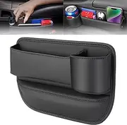 Zenines Cup Holder Gap Bag, Naneug Car Leather Cup Holder Gap Bag, Atsizral Car Seat Storage Box, Naneug Leather Car Seat Storage Box with Water Cup Holder (Passenger seat,Black)