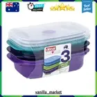 Decor Microsafe Decor Oblong Jewel Container, Pack of 3 Pieces, 900ml, Assorted