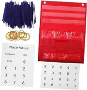 Ciieeo Versatile Counting Classroom Pocket Chart Wall Hanging Storage Pouch for Math Education