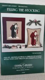 Vintage 1992 St. Nicolas Filling The Stocking CA-69 Pattern Country Appliques