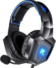 R. USB GAMING HEADSET PC OVER EAR HEADPHONE 7.1 SURROUMD SOUND WITH MIC FOR PC/M