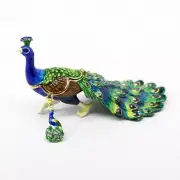 Kingspoint Designs Strutting Peacock Trinket Box with Matching Necklace