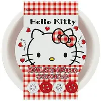 在飛比找樂天市場購物網優惠-小禮堂 Hello Kitty 日製 美耐皿碗組 露營飯碗 