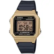 Casio Black/Gold Unisex 50m Multifunction Digital Watch W-217HM-9A