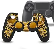 BIKING Case for PS4 Controller, Soft Silicone Case Skin Grip Shell Cover for PlayStation 4 PS4 Controller (Black Yellow)