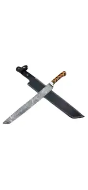 HANDMADE DAMASCUS STEEL BUTCHER/BRISKET CHEF KNIFE WITH ROSE/OLIVE WOOD HANDLE