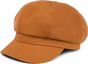 [styleBREAKER] 04023086 Women's Balloon Cap Soft Fabric Vintage Style Bakerboy Flat Cap Newsboy Cap