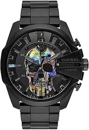 [Diesel] Men's Smartwatch Gen 6, Shifter Black Nylon with Black Silicone Band, DZT2035, Black