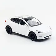 MODVKVK Tesla Model Y 1:32 Model Car, Toy Car with Light & Music, Pull Back Function, Alloy Die-Cast, Ideal for Children from 3 Years & Collectors (White)