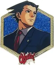 Ace Attorney x Zen Monkey Studios: Golden Series 2 -Phoenix Wright Collectible Enamel Pin, Small, enamel, no gemstone