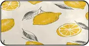 Quteprint Non-Slip Super Absorbent Floor Door Mat, Lemon Fruit Pattern Runner Rug for Entryway, Hallway, Kitchen - Indoor/Outdoor Doormat, Easy Clean Home Decor, 39x20 Inch