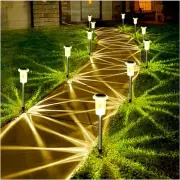 Solar Lights Outdoor 10 Pack Pathway 10 Pack, Warm White