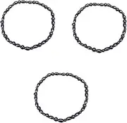 COOLHIYA 3pcs Natural Stone Magnetic Anklet Ankle Bracelet Chain Stylish Bead Anklet for Fashion Health