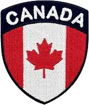 EmbTao Canada Flag Shield Patch Embroidered National Morale Applique Iron On Sew On Canadian Emblem