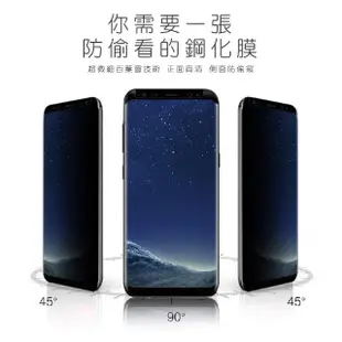 三星 Galaxy Note8 9H鋼化玻璃手機螢幕防窺保護貼 曲面黑(Note8保護貼 Note8鋼化膜)