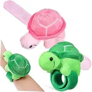 ERINGOGO 2pcs Cartoon Slap Wrist Bracelets Turtle Design for Party Favors Classroom Prizes and Fun Accessories Soft Material and Adorable Decoration