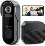 Wireless Video Doorbell Camera, TMEZON 1080P HD Wifi Doorbell Camera with Chime,