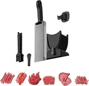 Meat Slicer for Home, Meat Slicer Cleaver Kitchen Knife Set for Meat Slicing Shredding,2024 New Manual Fresh Meat Cutter Food Slicer for Beef Pork Mutton for Home Cooking BBQ Hot Pot (Black)