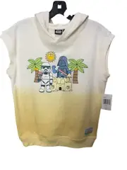 Star Wars Boys Sleeveless Darth Vader Storm Trooper Graphic Hoodie Sz 9/10 NEW