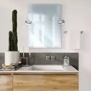 21'' W x 24'' H Rectangular Frameless Bathroom Pivot Mirror in Brushed Nickel