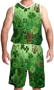 [KQNZT] Basketball Jersey for Men, Jerseys for Men, Men's Lightweight Rec Tanks, Green Happy St Patrick's Day