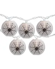Northlight 10ct Spider in Web Paper Lantern Halloween Lights