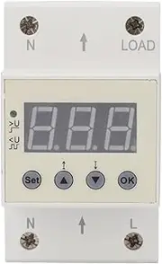 XNWKF Voltage Protector Din Rail Dual Display Adjustable Over Voltage Current and Under Voltage Protective Device Relay 40A 63A Meter(63A)