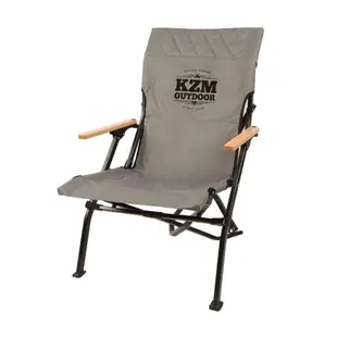 【KAZMI 韓國 極簡時尚木把手摺疊椅《灰》】K20T1C003/休閒椅/露營椅/收納椅/悠遊山水