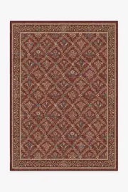 150' x 215' | Machine Washable Runner Rug | Kid & Pet Friendly | Indoor Rug | Bellflowers Amber Red Rug by Morris & Co. | Ruggable