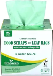 Compostable Trash Bags, Extra Thick, Compost Kitchen Bin Bags, Food Scraps Yard
