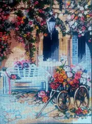 Needlepoint tapestry painted canvas 40.112 - Landscape (16"x20") GobelinL