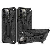 For iPhone 14 Pro Max Case Armour Strong Shockproof Tough Cover with Kickstand Black