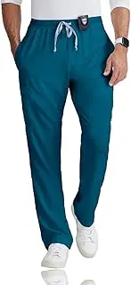 BARCO Grey's Anatomy Scrubs - Evan Scrub Pant for Men, Elastic Waist with Zip Fly, Straight Leg Men's Scrub Pant