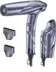 llano Lightweight Folding Ionic Hair Dryer w/ 110,000 RPM Brushless Motor Silver
