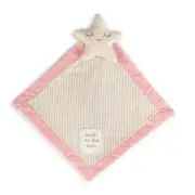 Demdaco Moon & Back STAR BLANKIE Rattle Security Blanket Lovey Tan Pink NEW