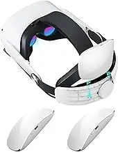 Geekvr Q2S Comfort Elite Battery Head Strap for Meta/Oculus Quest2,350g Light Weight,5000mAh Hot-Swappable Magnetic No Screws Magic Mouse-Like VR Battery,Simple & Neat Design,VR Accessories [oculus]
