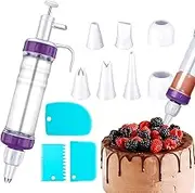 Cake Decorating Tool Kit - Food Grade Cream Scraper, DIYS Icing Nozzle with Multiple Plumbing Tips | Pastry Design Tools for Wedding Cake, Birthday Snack, Home Baking and Dessert Finish Projects