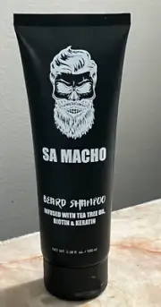 STRAIGHT AHEAD SA MACHO BEARD SHAMPOO-TEA TREE OIL-BIOTIN-KERATIN-3.38 oz/ 100ml