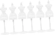 SAFIGLE 6pcs Coat Hanger Skirt Hangers Mannequin Girl Toy Doll Dress Rack Doll Clothes Display Stand Mini Action Figures Doll Stand Dress Model Toys Mini Display Rack Plastic White