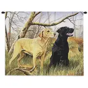 26x34 Yellow & Black LABRADOR RETRIEVER Dog Tapestry Wall Hanging