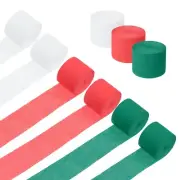 9 Roll Crepe Paper Streamers Decor Red,White,Green