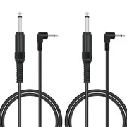 2 Pack 3ft 6.35mm 1/4 Mono Male To 3.5mm 1/8 Ts Mono Male 90 Degree Right Angl