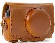 Retro PU Leather Camera Bag Hard Case Cover with Strap For Canon Powershot SX740 SX730 SX720 HS Digital Cameras Light Brown