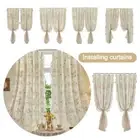 Light Blocking Lace Gauze Curtains Non Punching Installation Luxury Curtain