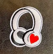 Embroidered Patch Headphones NEW Iron-on/Sew-on