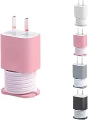 Silicone Charger Holder,Silicone Charger Protector with Cord Wrap, Silicone Power Adapter Case, 2 in 1 Cord Organizer and Silicone Charger Cord Holder (Ross)
