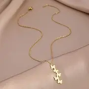 [SHMAZ] Stainless Steel Necklaces Girls Butterfly Heart Sun Smiley Pendants Necklace For Women Gifts